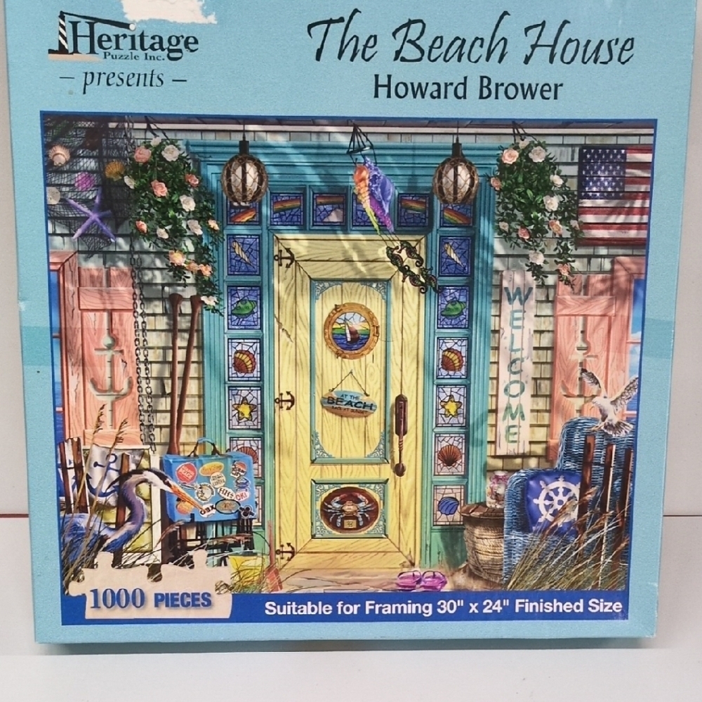 Heritage The Beach House Puzzle - Blue and Yellow